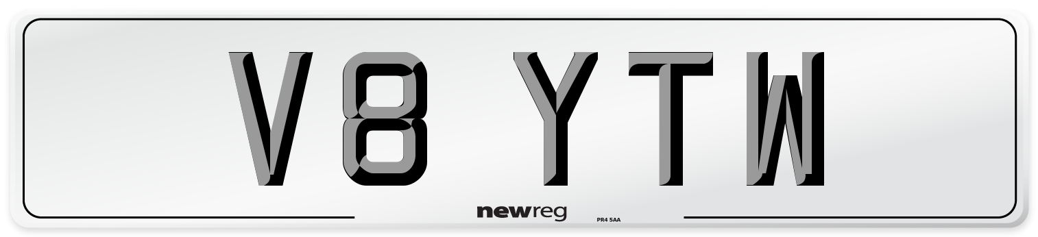 V8 YTW Number Plate from New Reg
